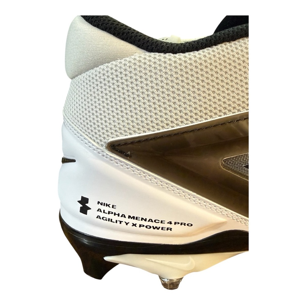Nike Alpha Menace 4 Pro Football Cleats Men’s Size 12/12.5 White/Black - Picture 8 of 10